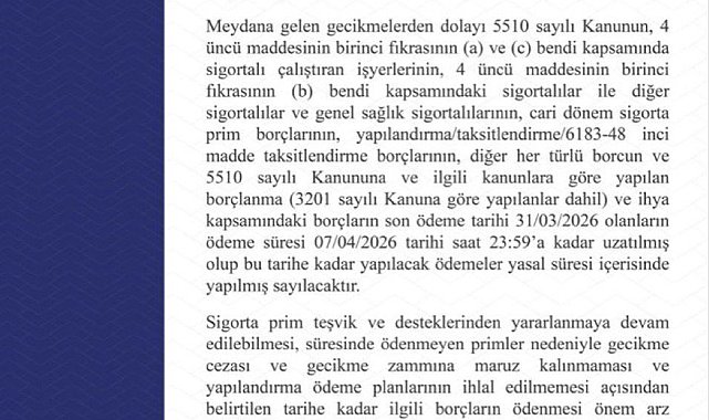 SGK bilgisayar sistemindeki arıza sebebiyle borçların son ödeme tarihini uzattı