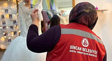 Sincan Belediyesi'nden ihtiyaç sahibi çiftlere gelinlik desteği