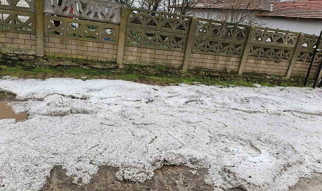 Tekirdağ'da dolu yağışı