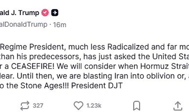 Trump: "İran'da yeni rejimin lideri, ABD'den ateşkes talep etti"