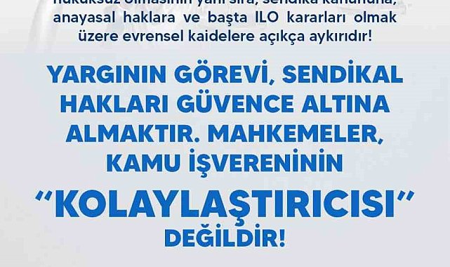 Türk Eğitim-Sen Genel Başkanı Geylan: "Mahkemeler, kamu işvereninin kolaylaştırıcısı değildir"