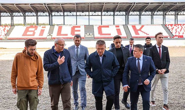 Vali Sözer yeni stadyum inşaatında ve spor salonunda incelemelerde bulundu