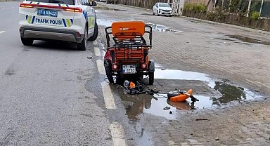 Vinçle çarpışan elektrikli motosikletin Rus uyruklu sürücüsü hayatını kaybetti