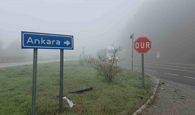 Yoğun sis Bolu Dağı'nı kapladı
