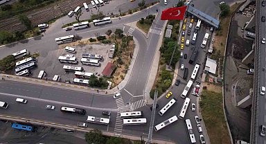 15 Temmuz Demokrasi Otogarı'nda bayram yoğunluğu havadan görüntülendi