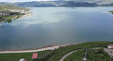 Almus Barajı'ndaki ada, yağışlarla birlikte sular altında kaldı