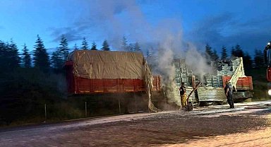 Ankara'da kamyonun kasasında çıkan yangın söndürüldü