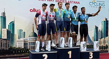 Astana'da pist bisikleti yarışlarında millilerin altın ve gümüş madalya gururu