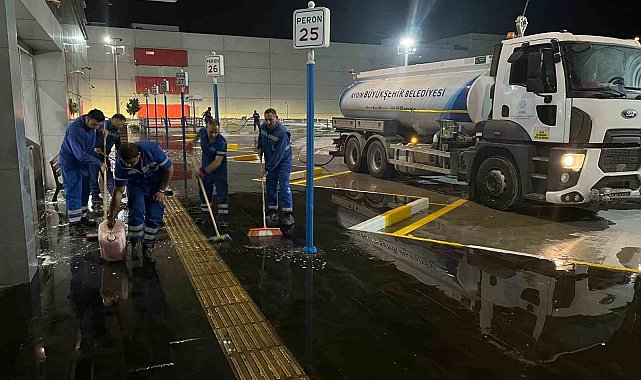 Aydın Büyükşehir'den, otobüs terminallerinde temizlik çalışması