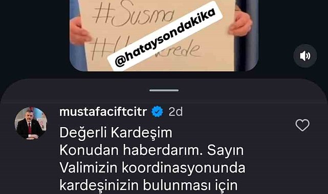 Bakan Çiftçi'den kardeşi kayıp vatandaşa yanıt: "Süreci yakından takip ediyorum"