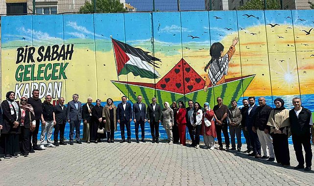 Başakşehir'de, Gazze için duvarlara umut resmedildi