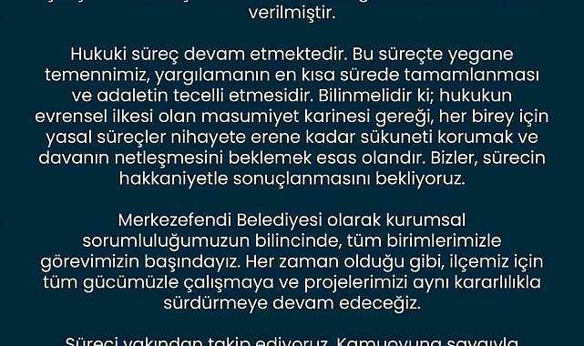 Başkan Doğan; "Sürecin hakkaniyetle sonuçlanmasını bekliyoruz"