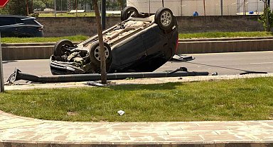 Batman'da takla atan otomobilin sürücüsü yaralandı