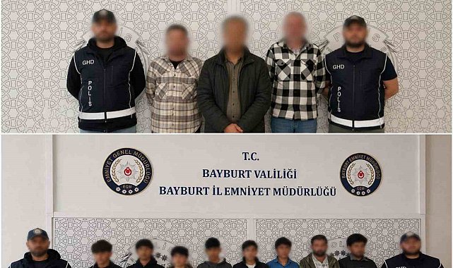 Bayburt'ta 8 düzensiz göçmen yakalandı