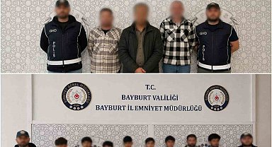 Bayburt'ta 8 düzensiz göçmen yakalandı