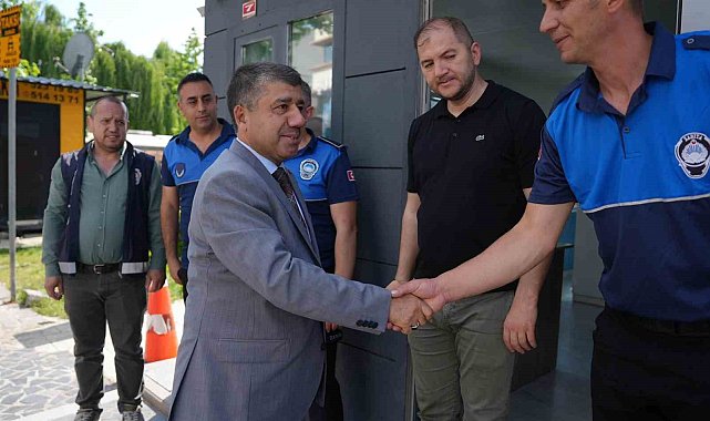 Bayram mesaisindeki zabıta ekiplerine ziyaret