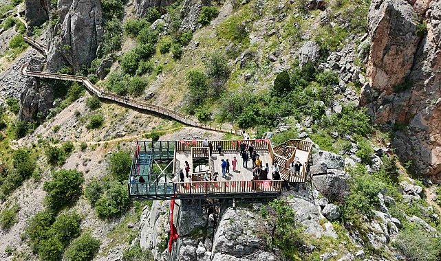 Bayram tatilinde Kazankaya Kanyonu'na ziyaretçi akını yaşandı