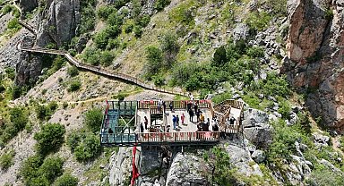 Bayram tatilinde Kazankaya Kanyonu'na ziyaretçi akını yaşandı