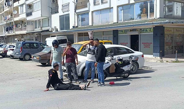Bisikletli çocuğa çarpmamak için motosikletini devirip yaralandı