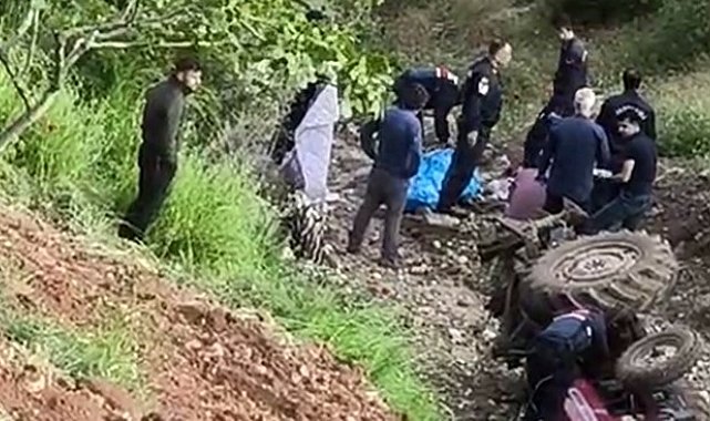 Devrilen traktörün sürücüsü hayatını kaybetti