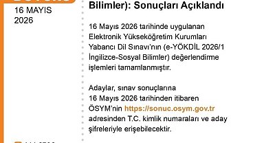 e-YÖKDİL 20261 sonuçları açıklandı