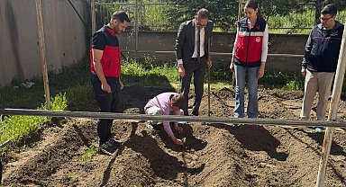 Emet'te minik eller toprakla buluştu