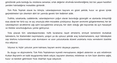 Emniyet Genel Müdürü Fidan'dan "Kurban Bayramı" mesajı