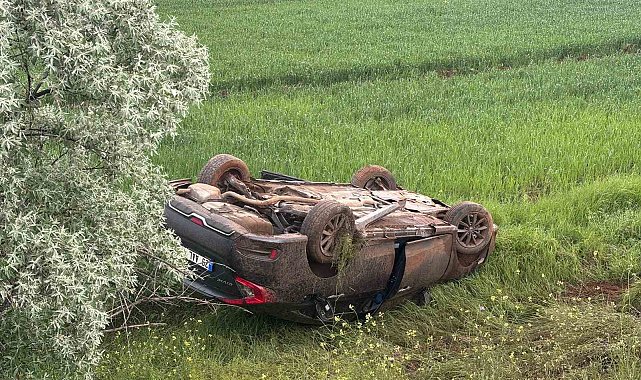 Erzincan'da şarampole devrilen otomobildeki 4 kişi yaralandı