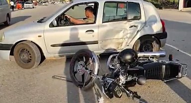 Gaziantep'te otomobil ile çarpışan motosikletin sürücüsü yaralandı