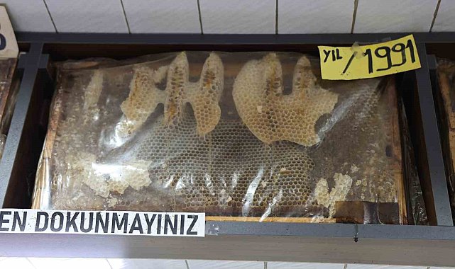 Görenler dönüp bir daha bakıyor, 35 yıllık bal çerçeveleri dikkat çekiyor