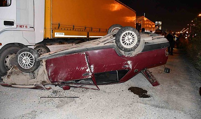 Hatay'da takla atan otomobildeki 1'i ağır 3 kişi yaralandı