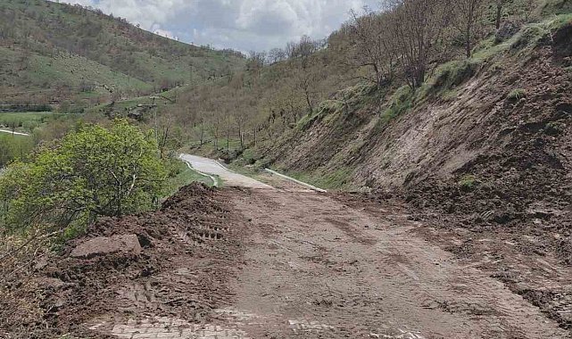 Heyelandan dolayı kapanan tabiat parkı yolu ulaşıma açıldı