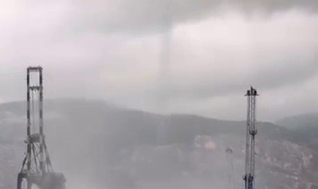 İskenderun Körfezi'nde oluşan hortum cep telefonu kamerasına yansıdı