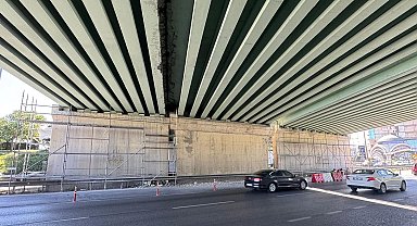 İstanbul'da D-100 Cevizli Kavşağı Üst Geçidi güçlendirildi