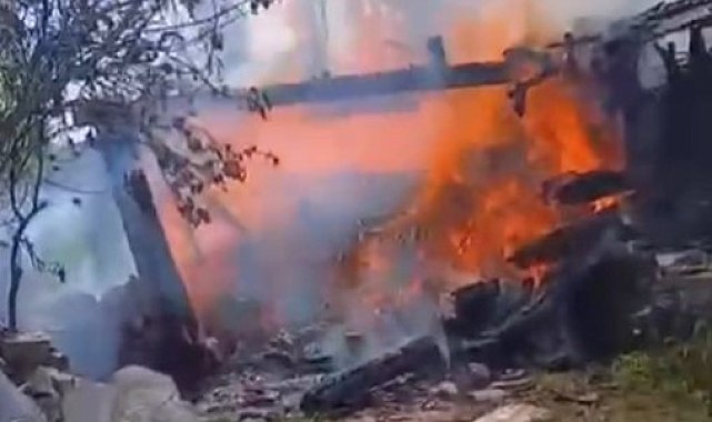 Kastamonu'da çıkan yangında samanlık küle döndü