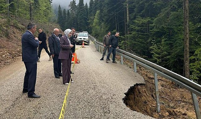 Kastamonu'da Oluközü grup yolunda heyelan