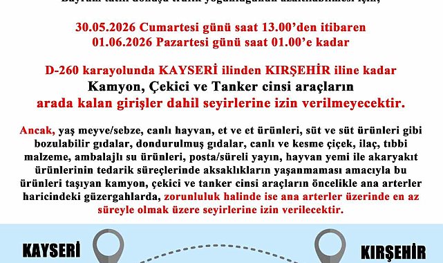 Kayseri'de tatil dönüşü trafik yoğunluğuna emniyetten önlem
