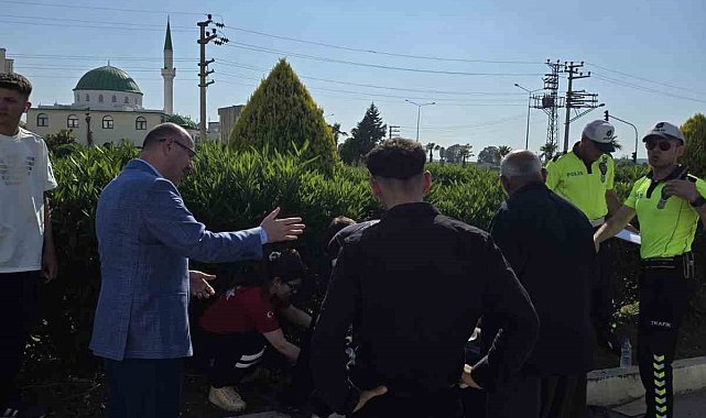 Kaza yapan gence ilk müdahaleyi Vali Serdengeçti yaptı