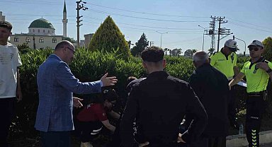 Kaza yapan gence ilk müdahaleyi Vali Serdengeçti yaptı
