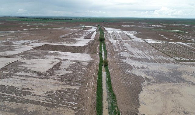 Kırşehir'de selin vurduğu tarım arazileri dron ile görüntülendi