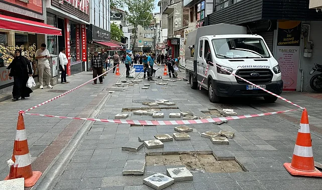 Kocaeli Gebze'de Eskiçarşı'da parke yenileme