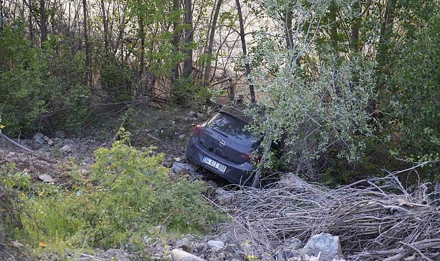 Kontrolden çıkan otomobil Harşit Çayı'nın kenarında durabildi