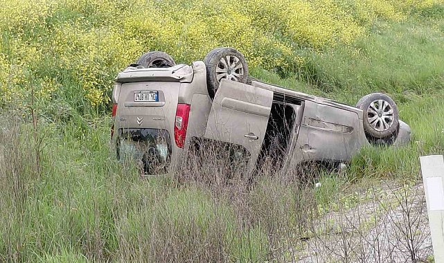Kontrolden çıkan otomobil takla attı: 2 yaralı