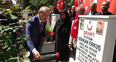 Malatya protokolünden şehitlik ziyareti