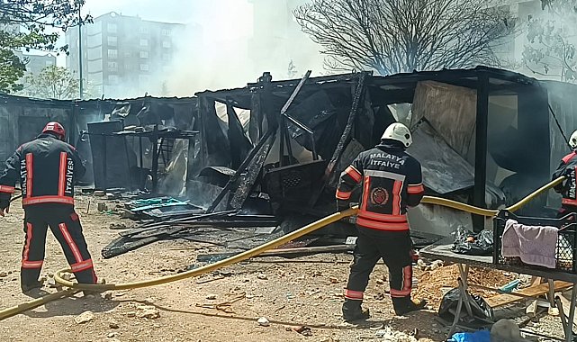 Malatya'da şantiyede korkutan yangın