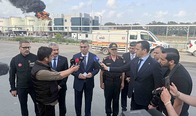 Mersin Valisi Toros: "Önceliğimiz yangının diğer tanklara sıçramasını önlemek"
