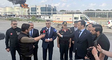 Mersin Valisi Toros: "Önceliğimiz yangının diğer tanklara sıçramasını önlemek"