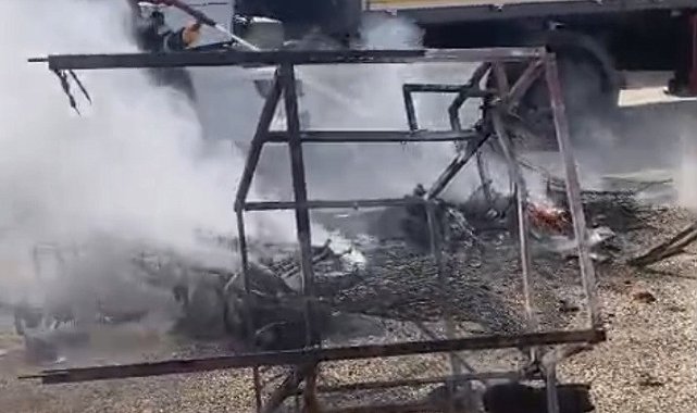 Osmaniye'de elektrikli motor alevlere teslim oldu