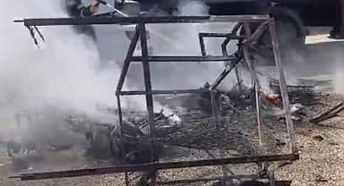 Osmaniye'de elektrikli motor alevlere teslim oldu