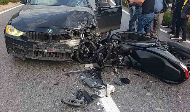 Otomobil ile motosiklet çarpıştı: 2 yaralı